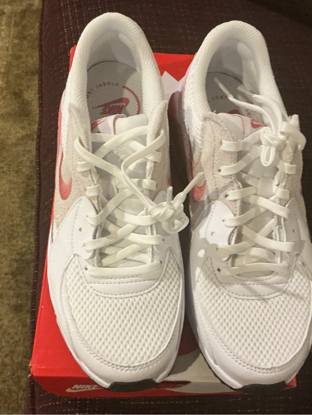 Nike Air Max Excee White Sneakers with Pale Pink Swoosh brand new in box.